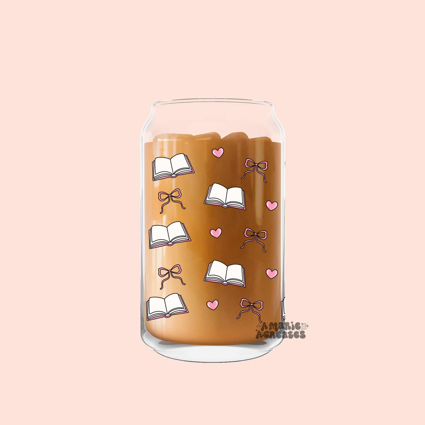 Books & Bows Glass Cup