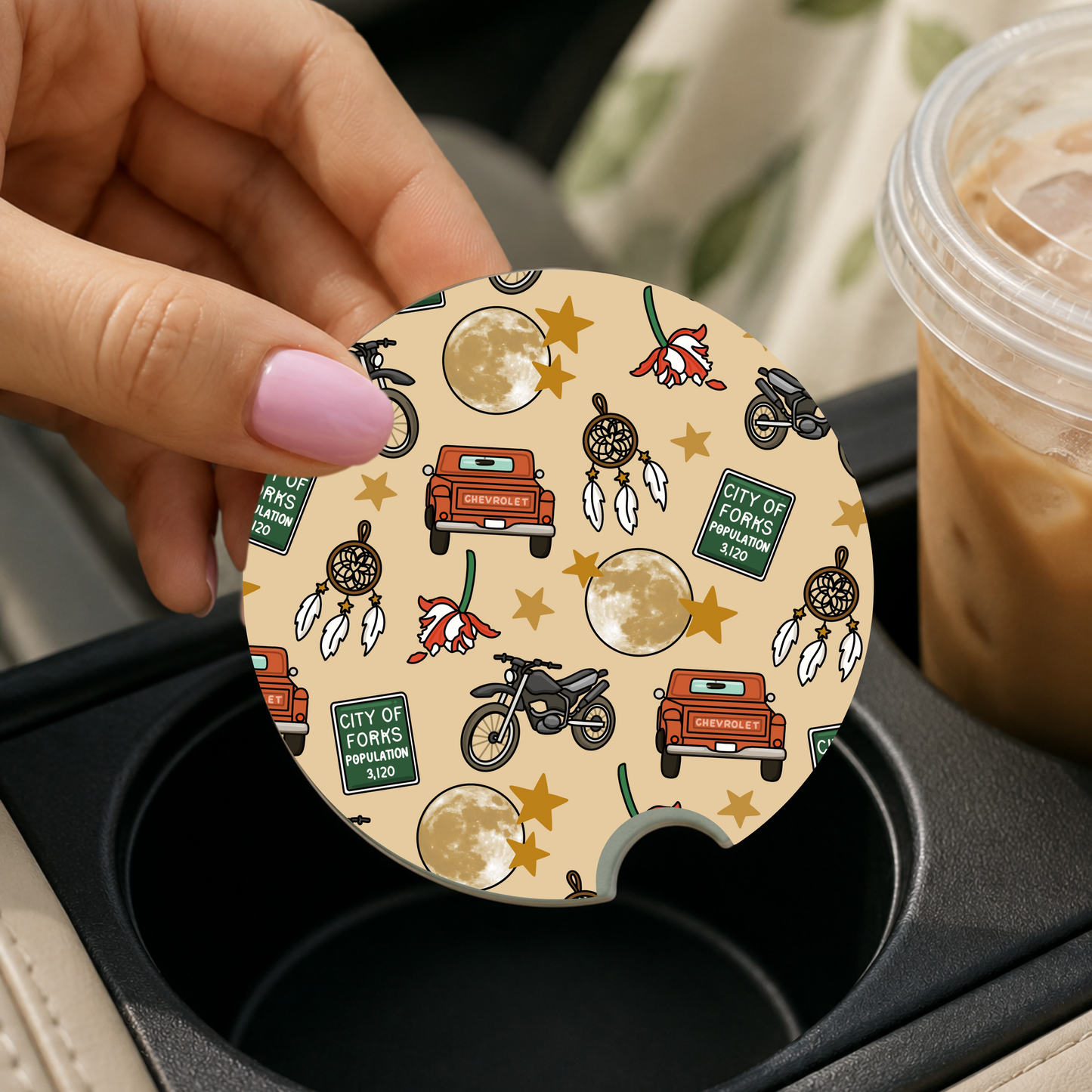 New Moon Car Coaster