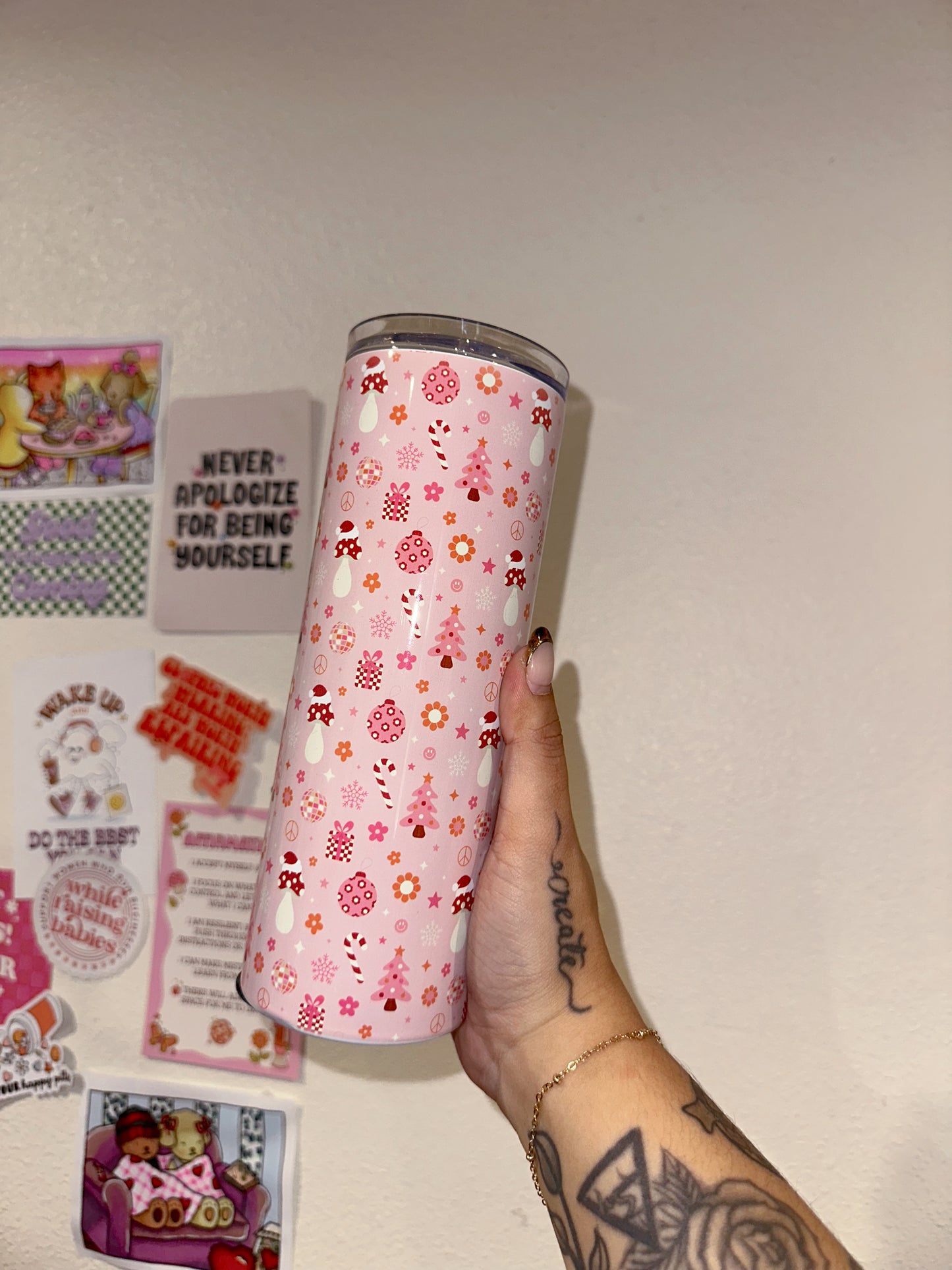Pink Christmas Tumbler
