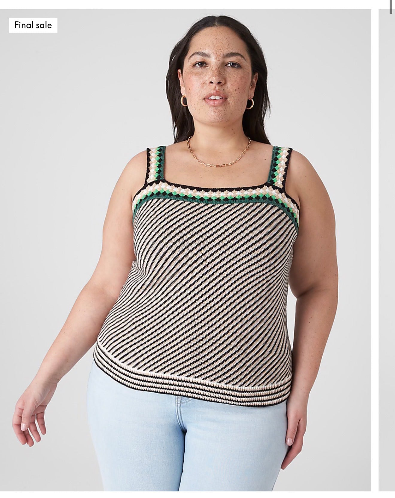 22/24 Striped Stitch Sweater Tank