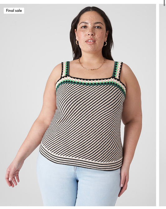 22/24 Striped Stitch Sweater Tank