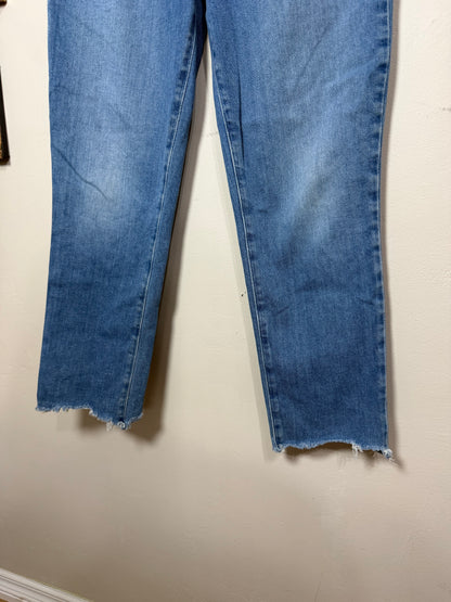 Size 31 Light Wash Classic Fit Denim Jeans w/ Raw Hem