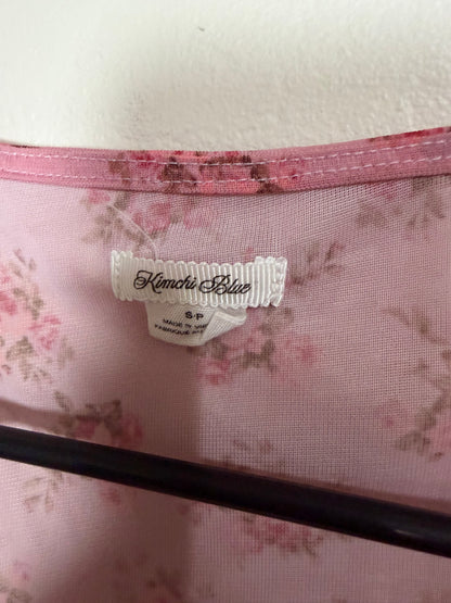 Small Pink Lilac Floral Crop Top