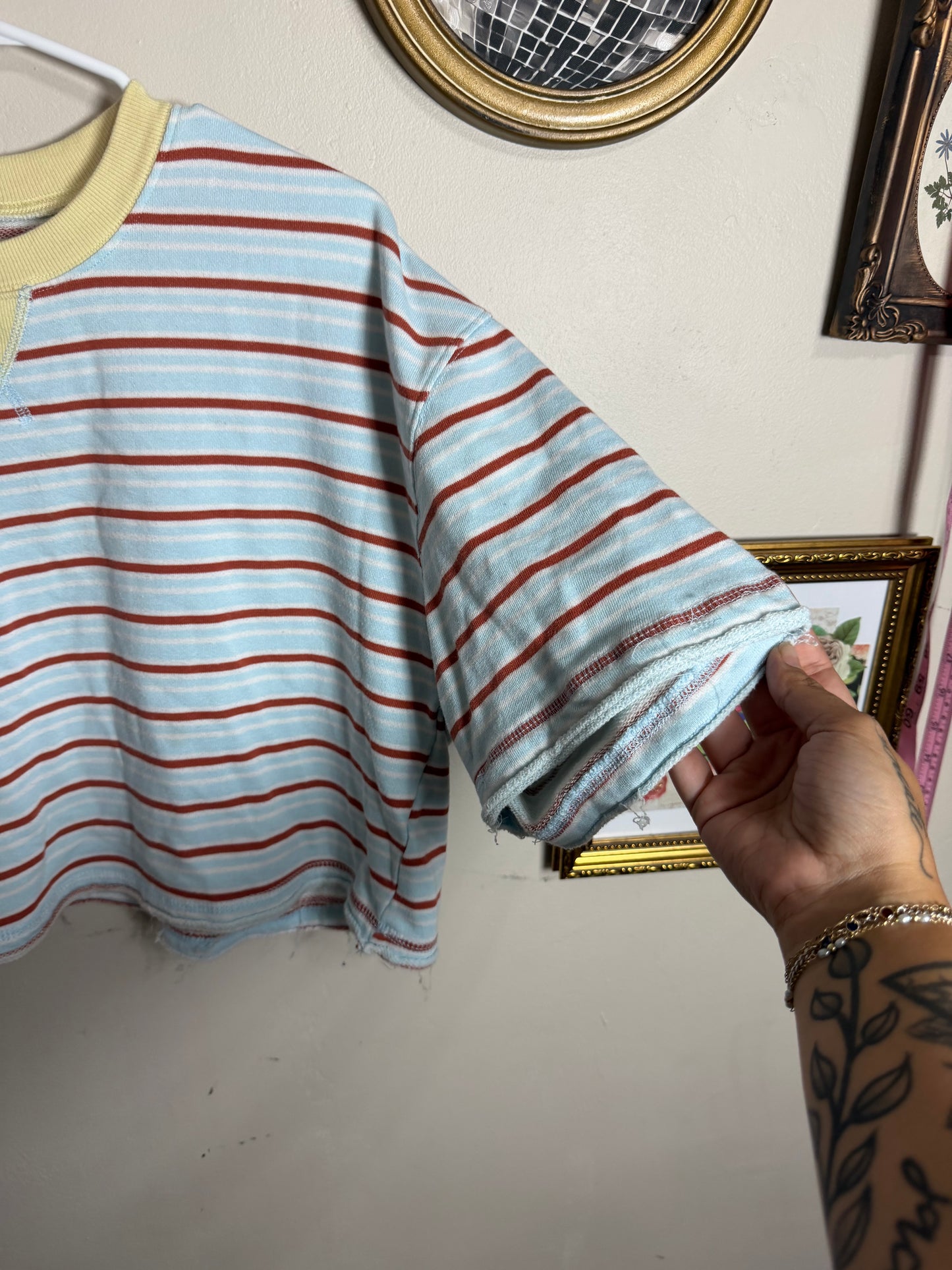 Medium Striped Crop Top Tee