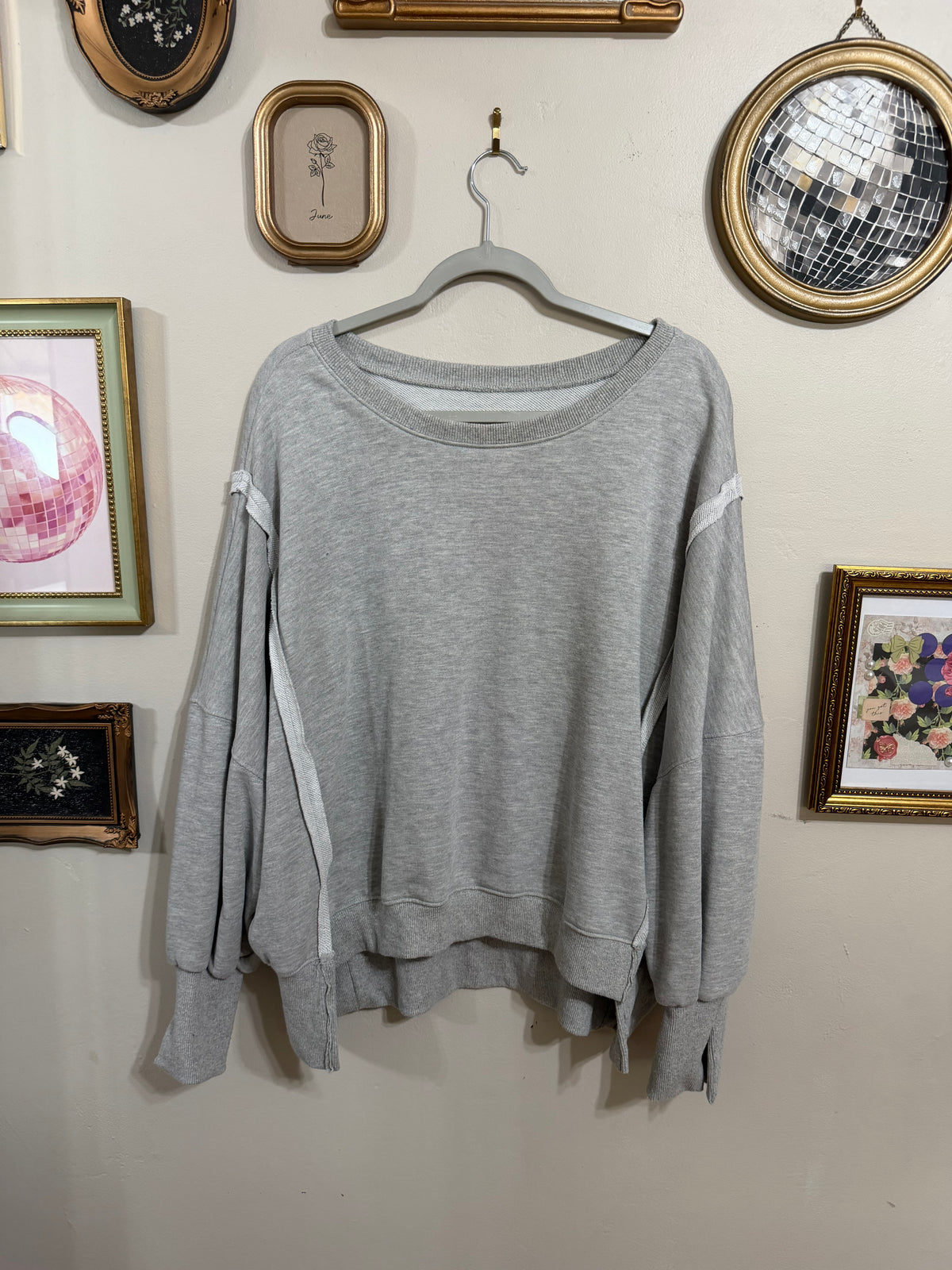 Large Grey Oversized Sweater *FP Dupe