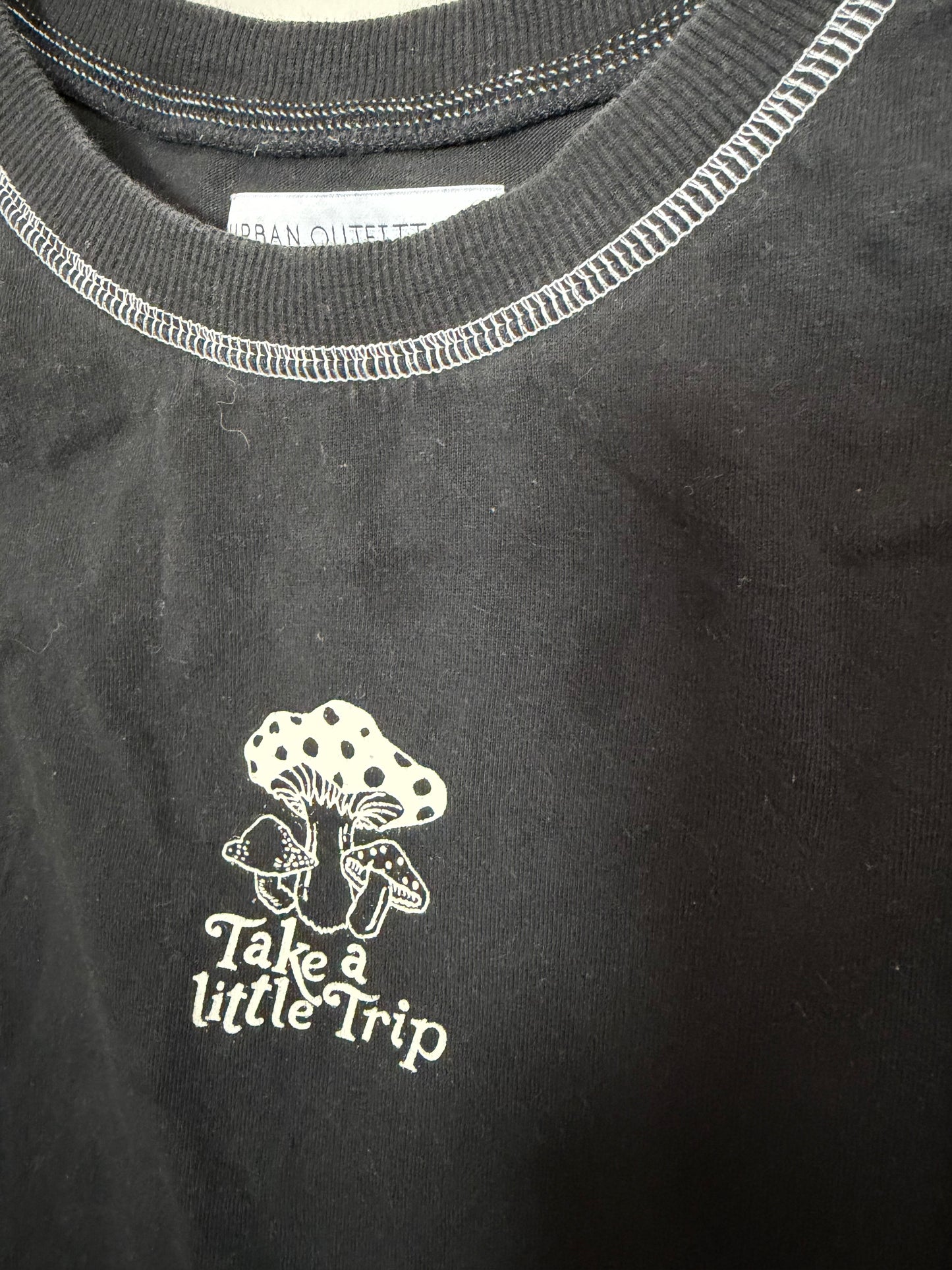 Medium Lets Take A Trip Mushroom Black Tank *small call out