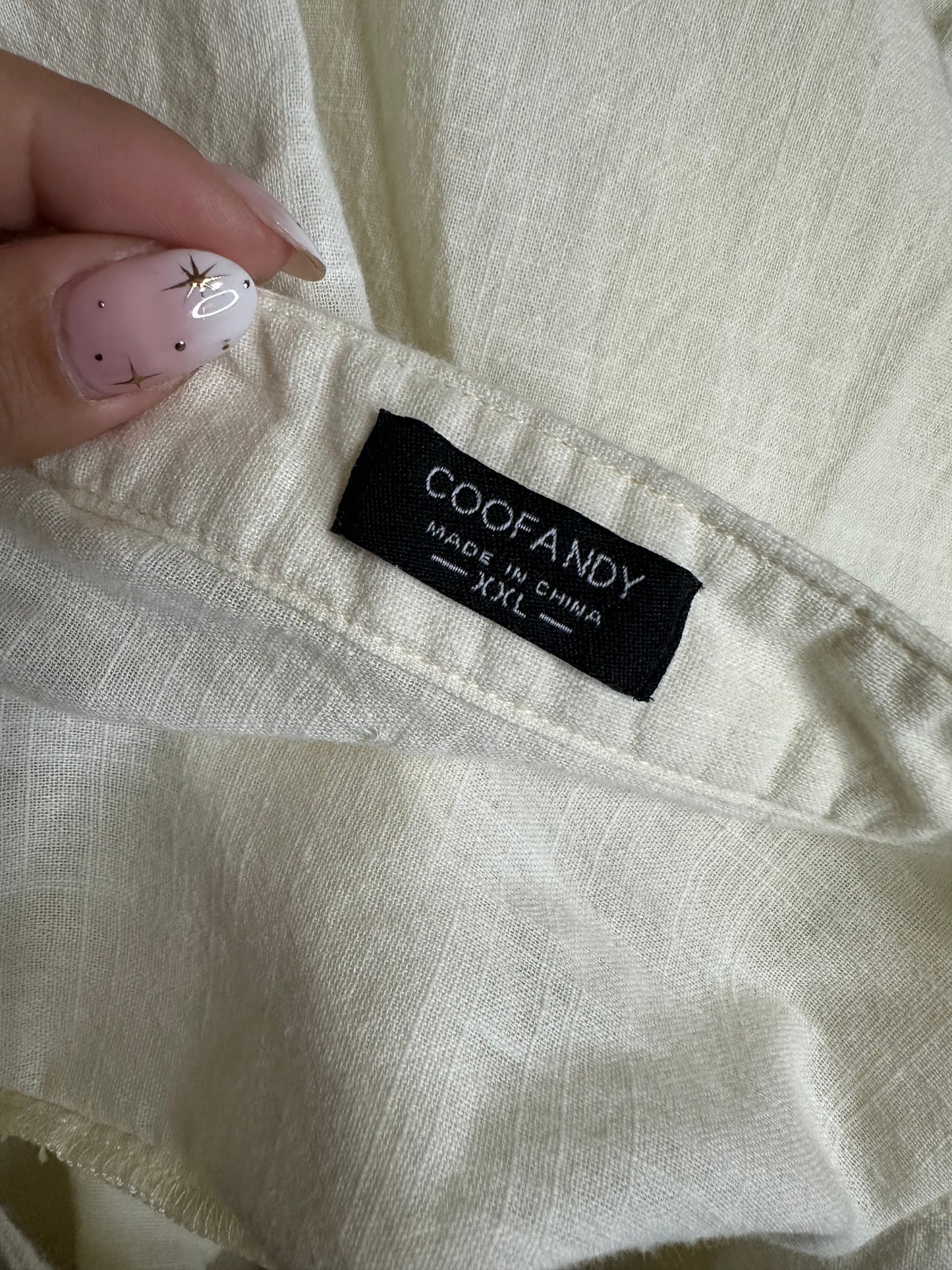 XXL Cream Button Top