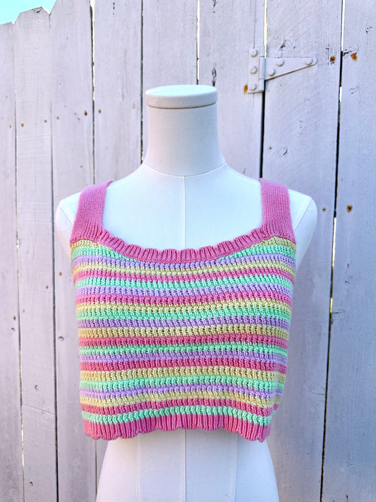 Large Rainbow Crop Tank