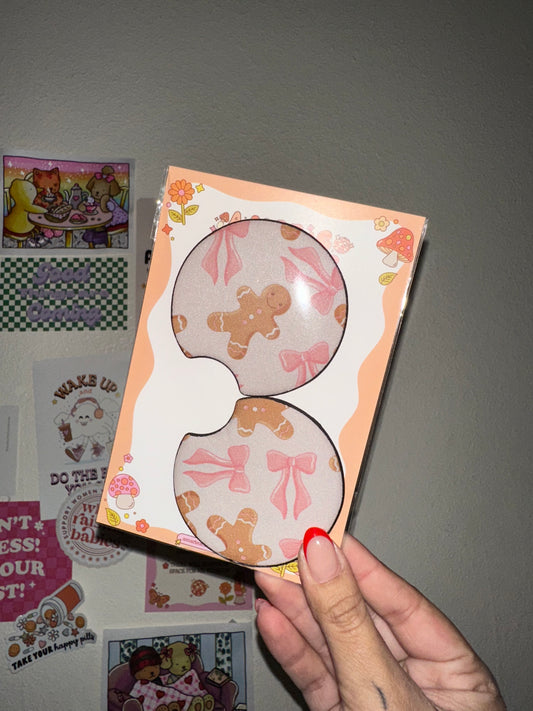 Gingerbread Bow Car Coaster