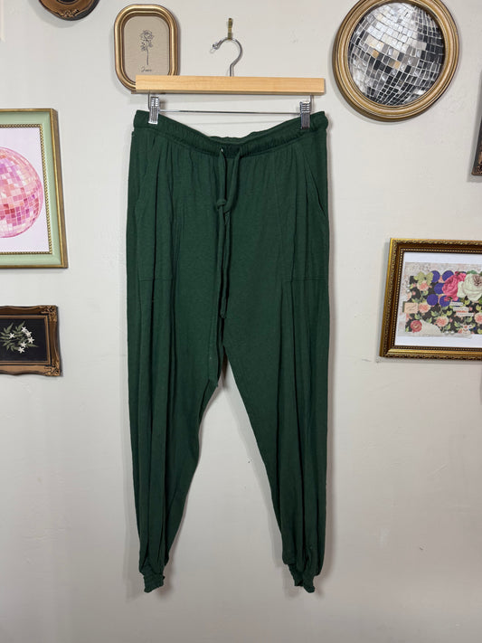 Medium Green Joggers w/ Smocked Ankles