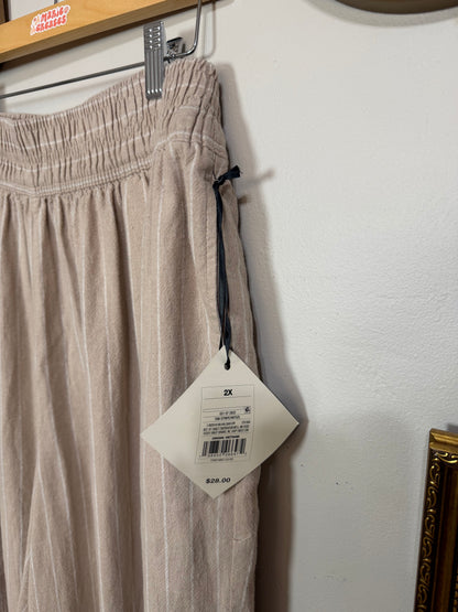 2x NWT Neutral Pin Striped Wide Leg Pants