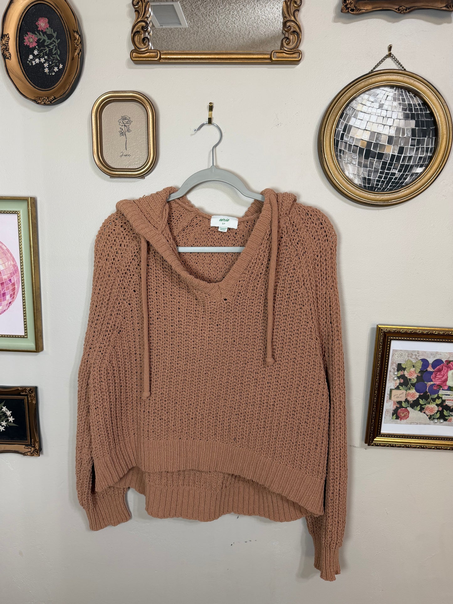 Small Chunky Knit Pullover Hoodie