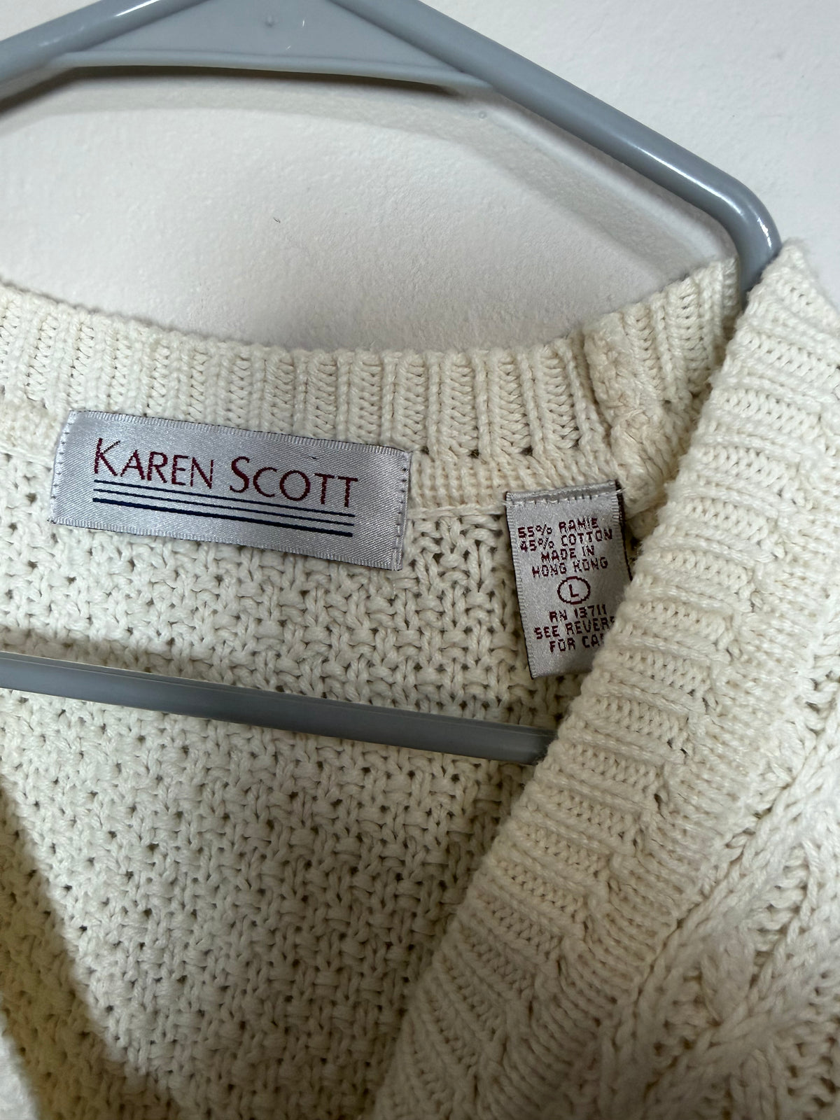 Large Vintage Cream Vest w/ Gold Buttons