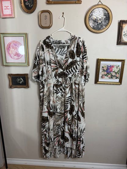 XXL Monstera Cream Maxi Dress