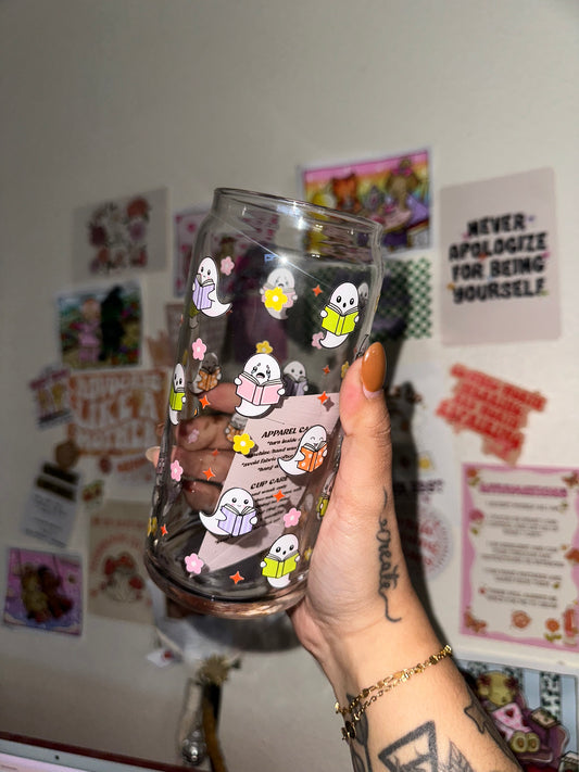 Bookish Ghost 20oz Glass Cup