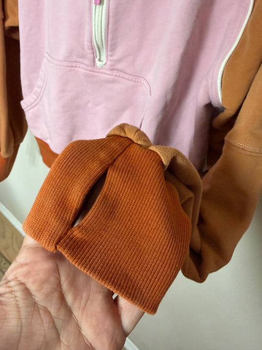 Large Quarter Zip Color Block Sweater
