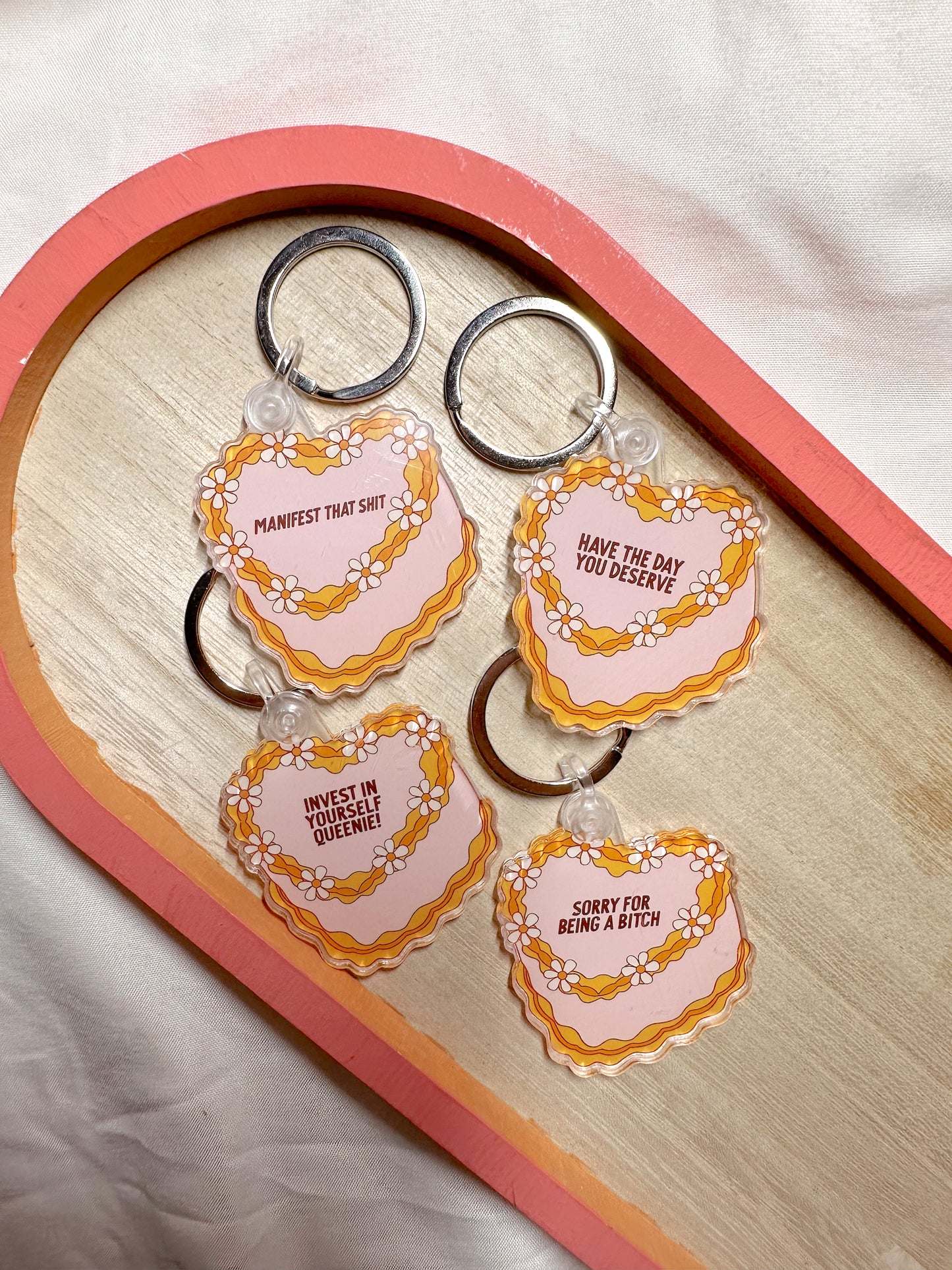 Have The Day You Deserve Cake Keychain