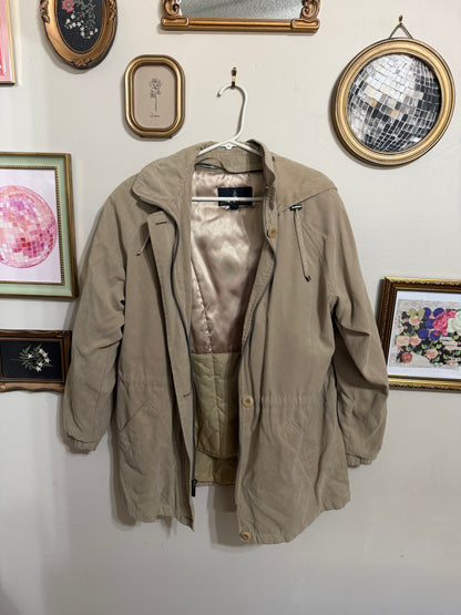Small Vintage Microfiber Tan Utility Jacket