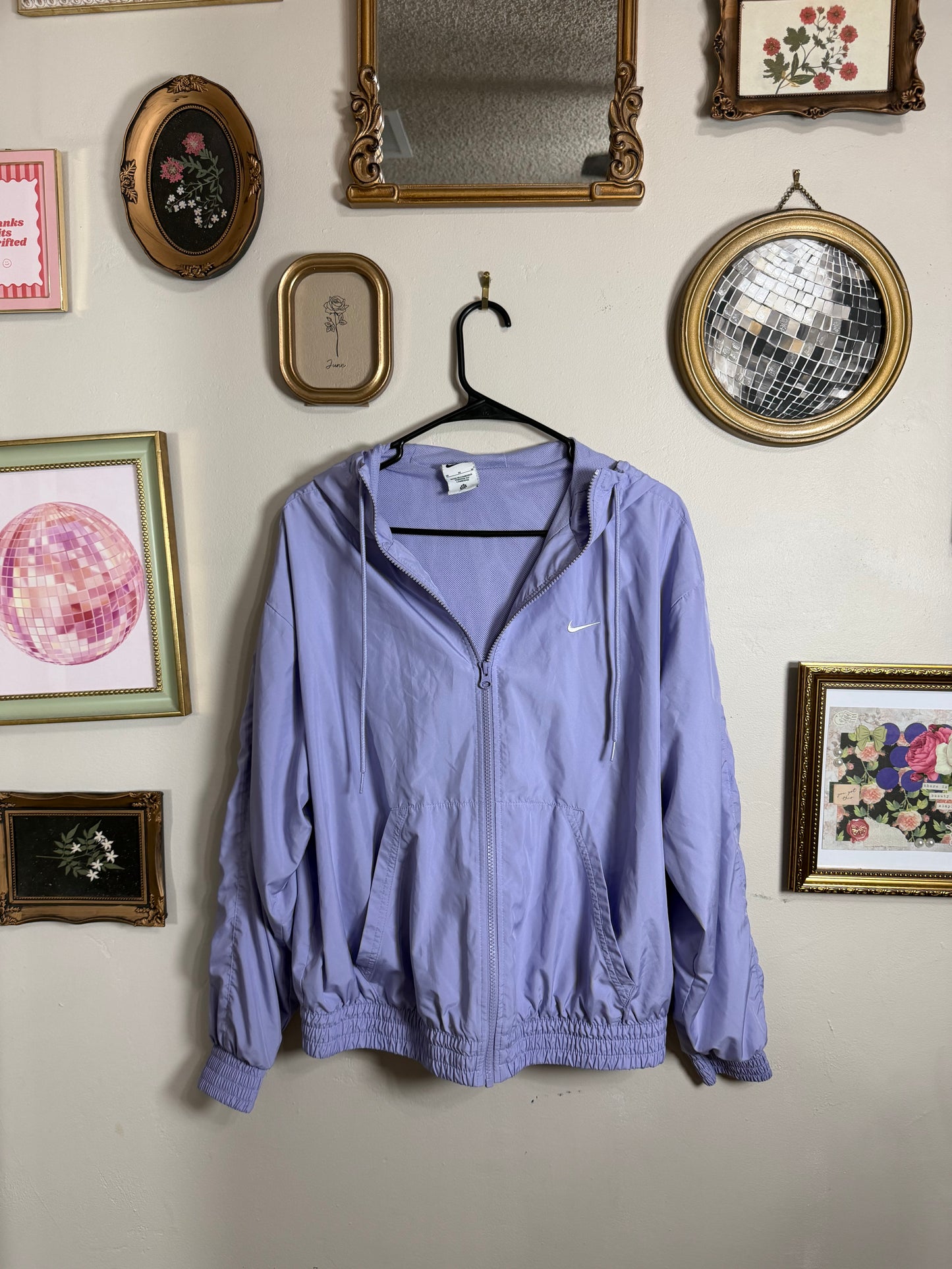 Medium Lavender Windbreaker Zip Up Jacket