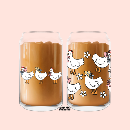 Chickens Glass Cup