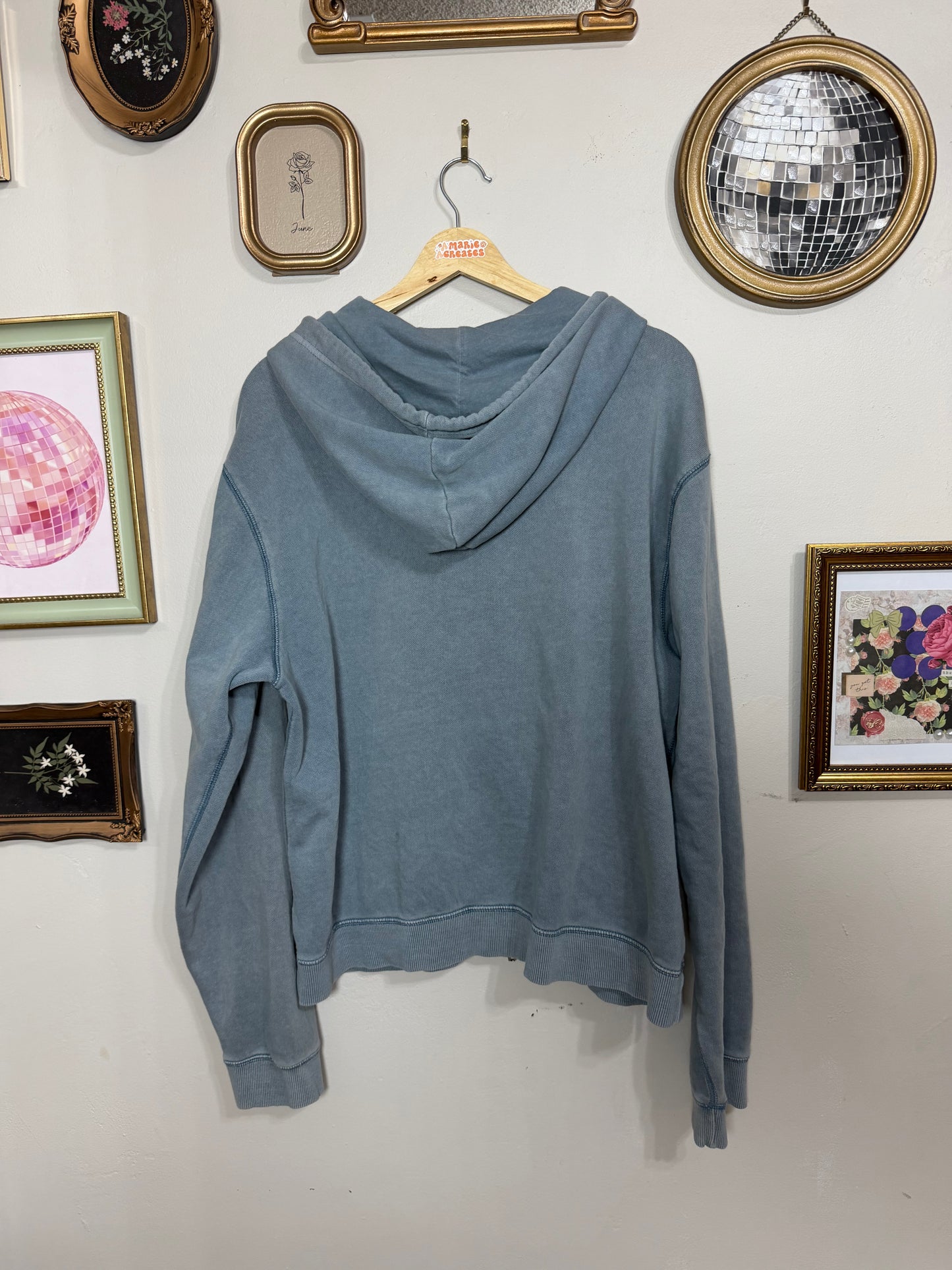 XL Blue/Grey Zip Up Hooded Jacket