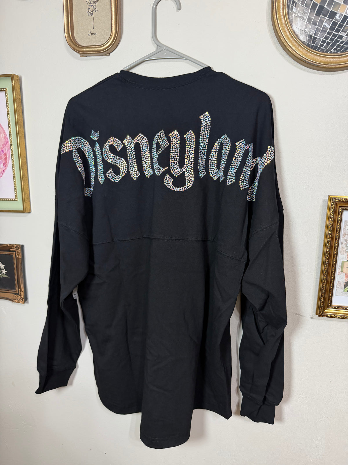 Medium NWT Oversized Bedazzled Black Disney Spirit Jersey