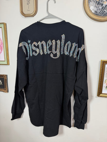 Medium NWT Oversized Bedazzled Black Disney Spirit Jersey