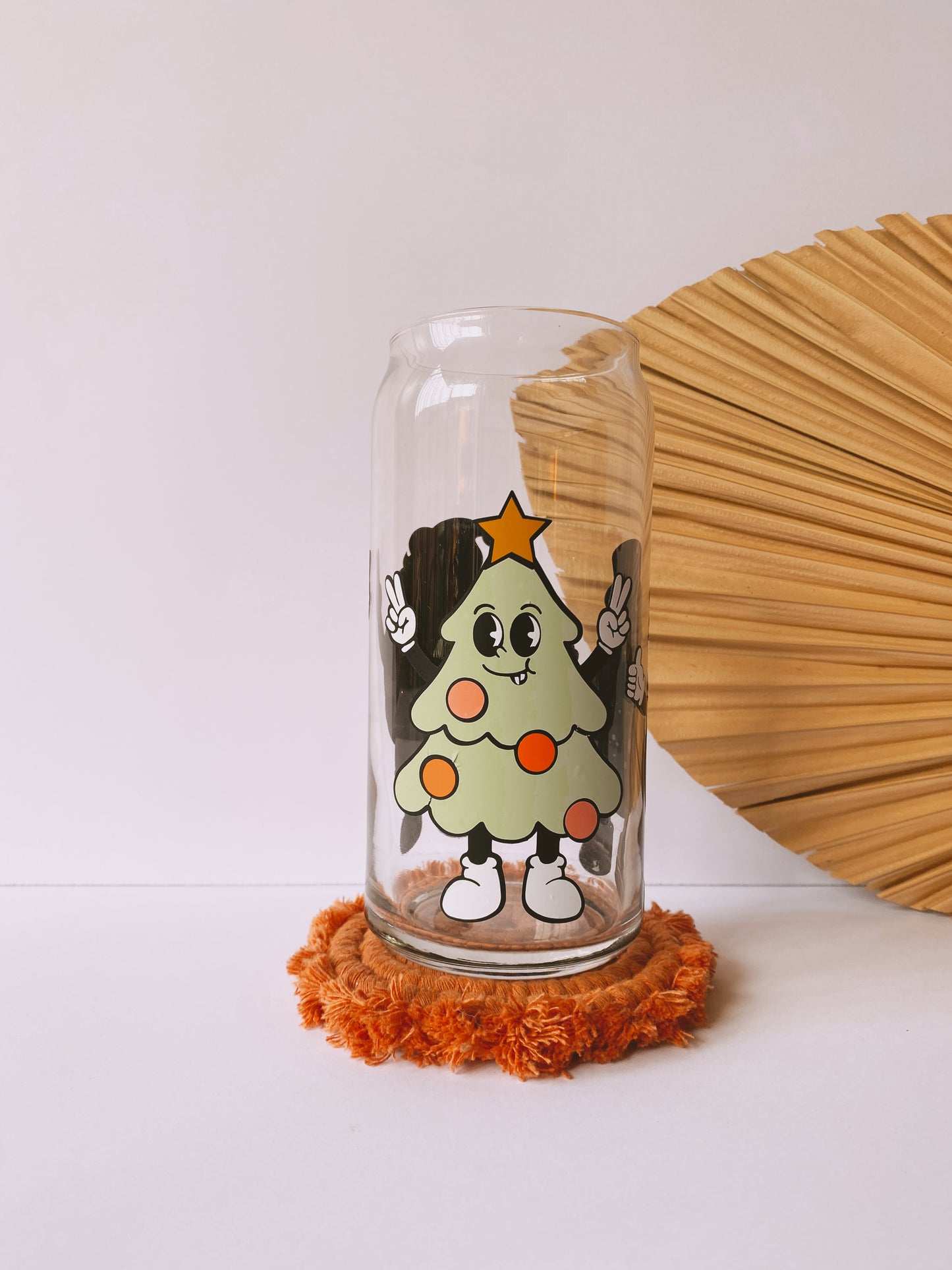 Groovy Christmas Characters Glass Cup