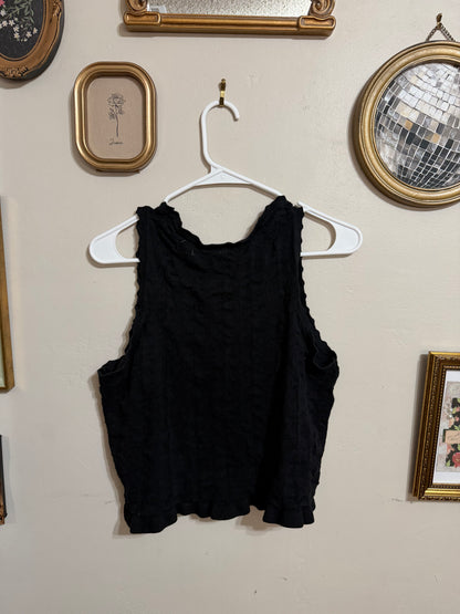 Large Black Blouse Tank