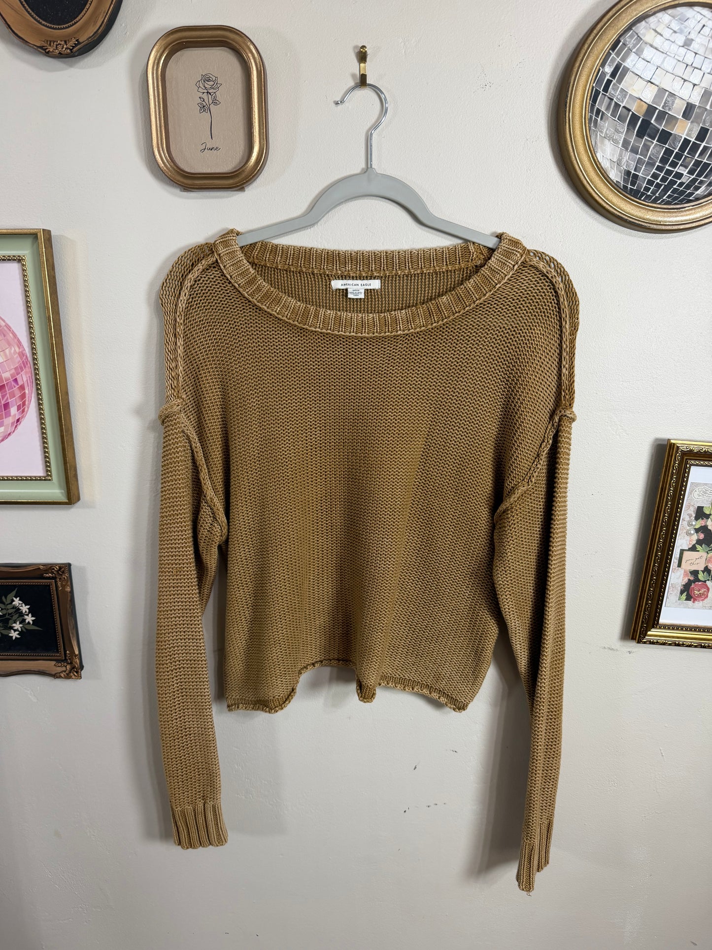 Small Tan Camel Knit Sweater