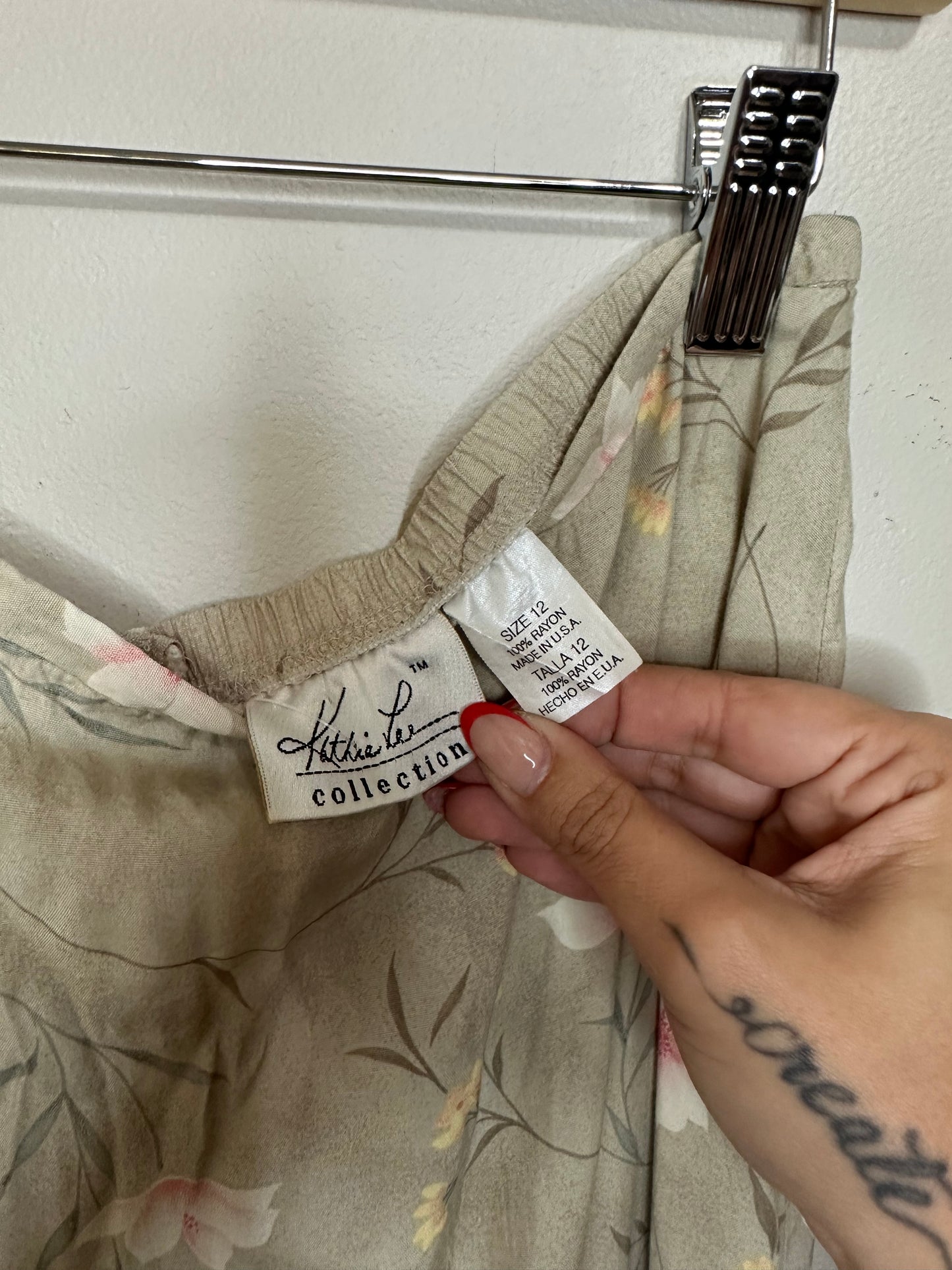 Size 12 (M/L) Sage Floral Skirt