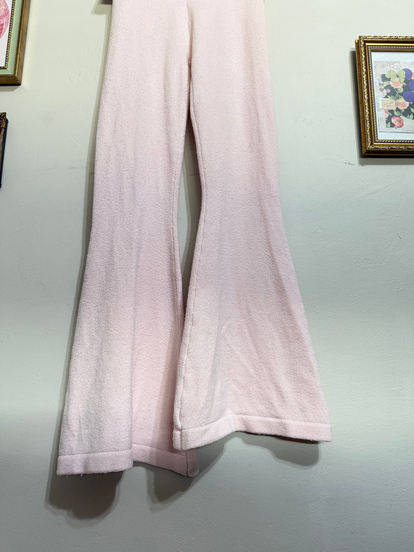 Small Pink Foldover Flare Pants *small call out