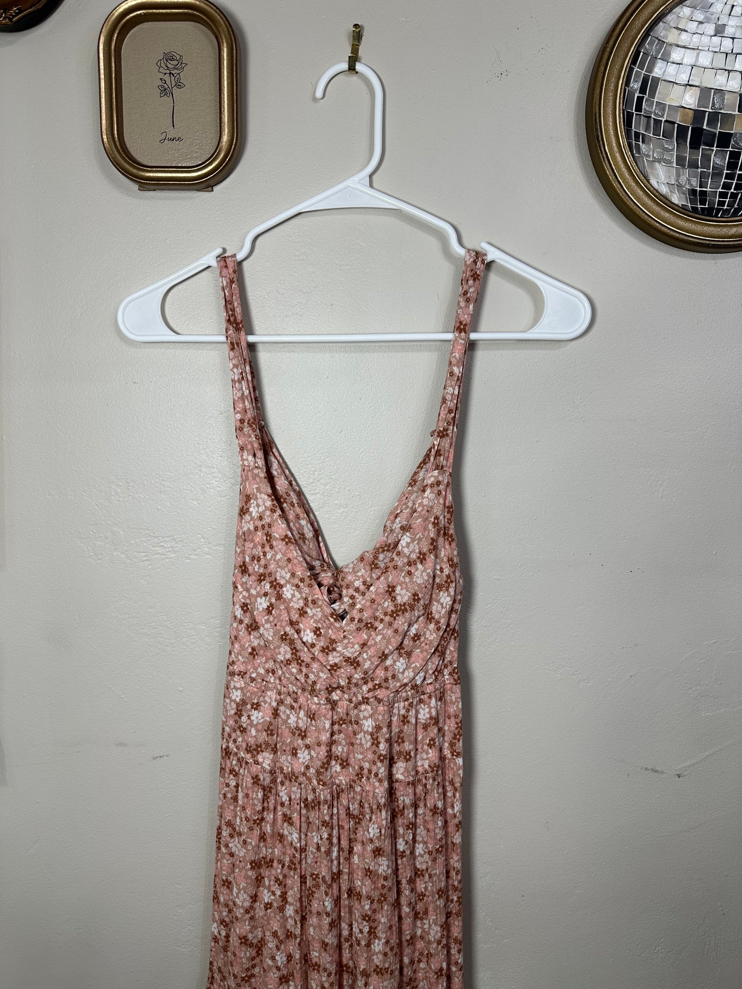 Small Pink Floral Maxi Dress