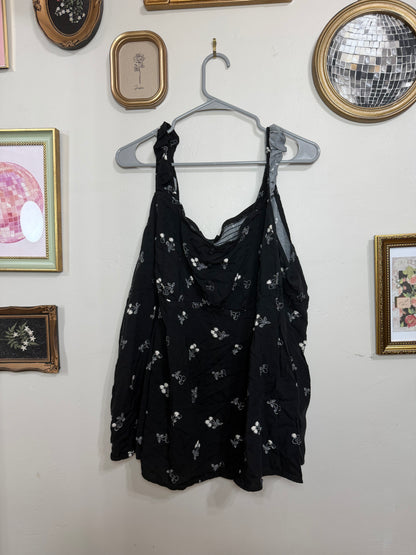 4x Cherry Peplum Challis Corset Tank Top