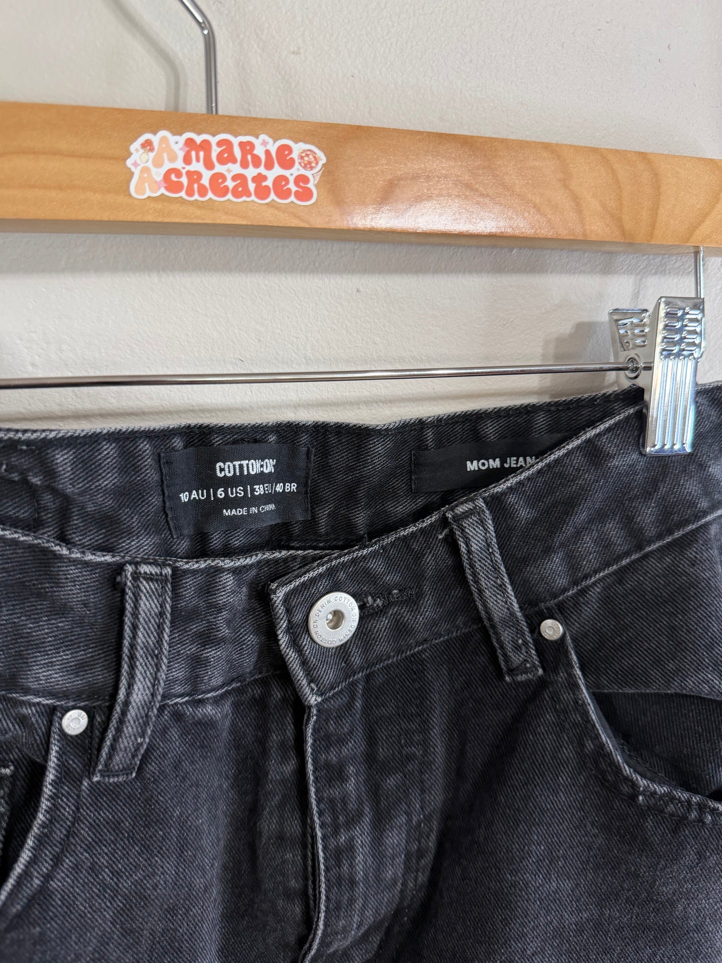 Size 6 Cotton On High Rise Mom Jean Black