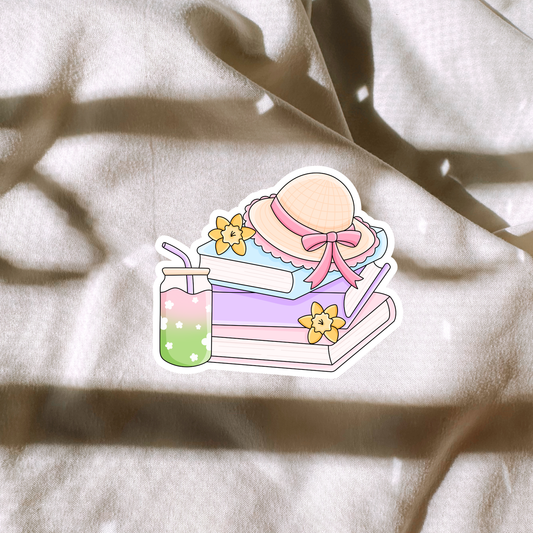 Spring Book Stack Sticker
