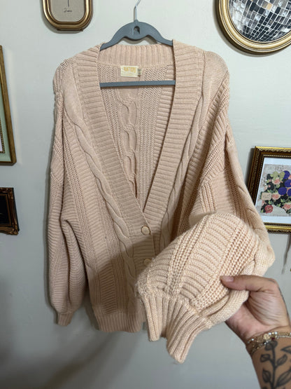 Small Peachy Oversized Cardigan