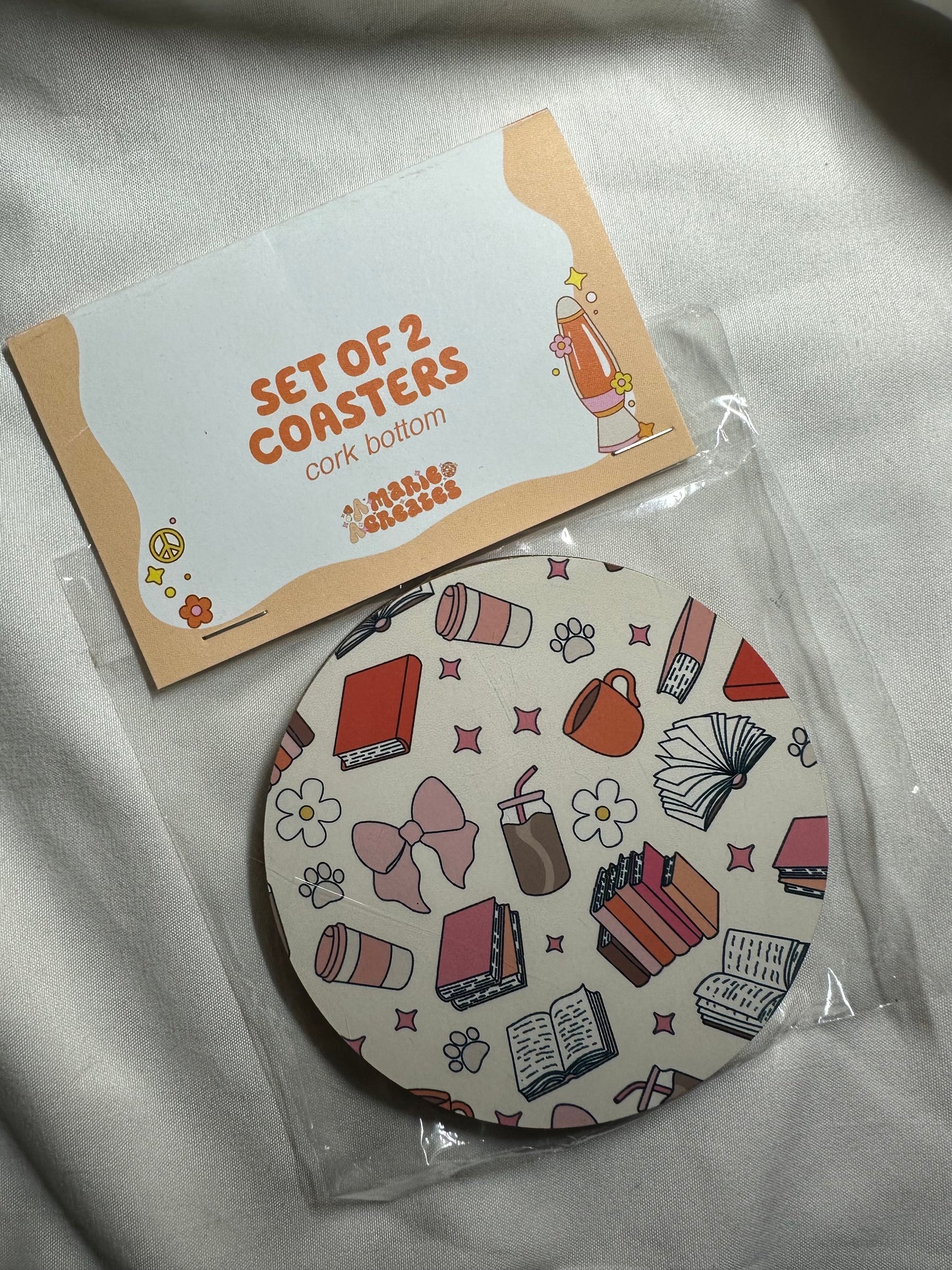 Coffee Books & Paws Coaster