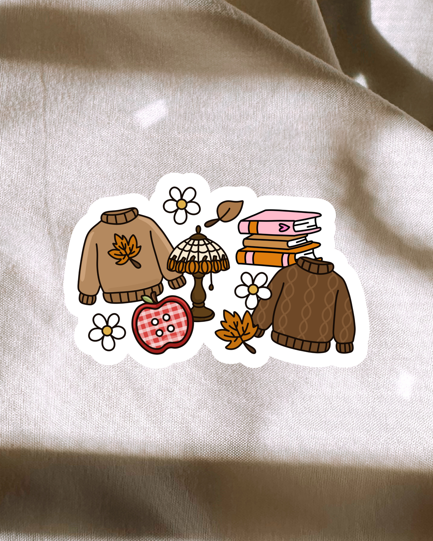 Cozy Reader Fall Icons Sticker