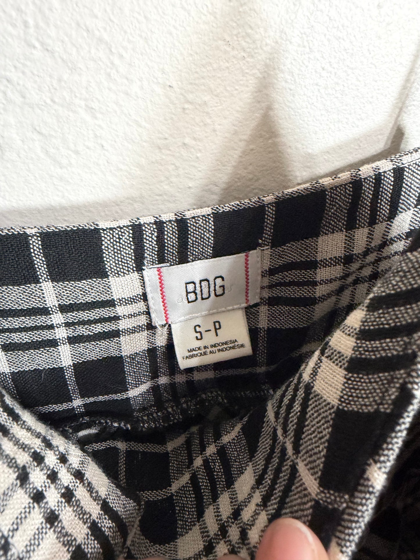 Small Gingham Plaid Mini Dress w/ tie Straps