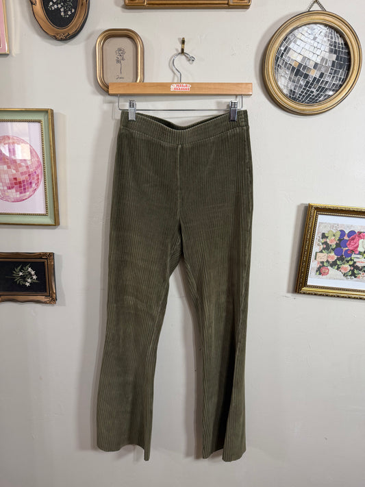 Small Green Corduroy Flare Pants