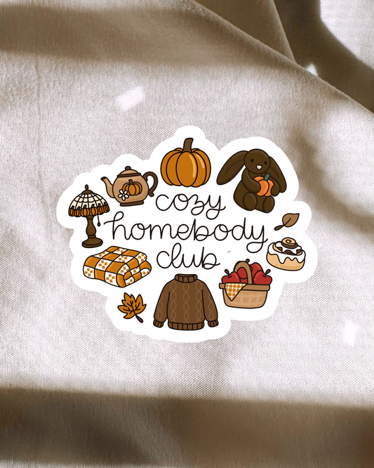 Cozy Homebody Club Sticker