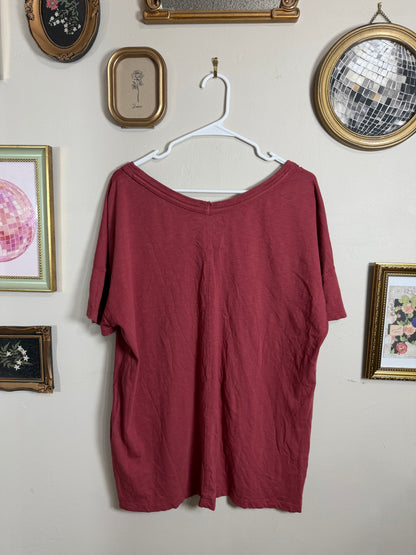 Small (up to XL) Oversized Burgundy Vneck