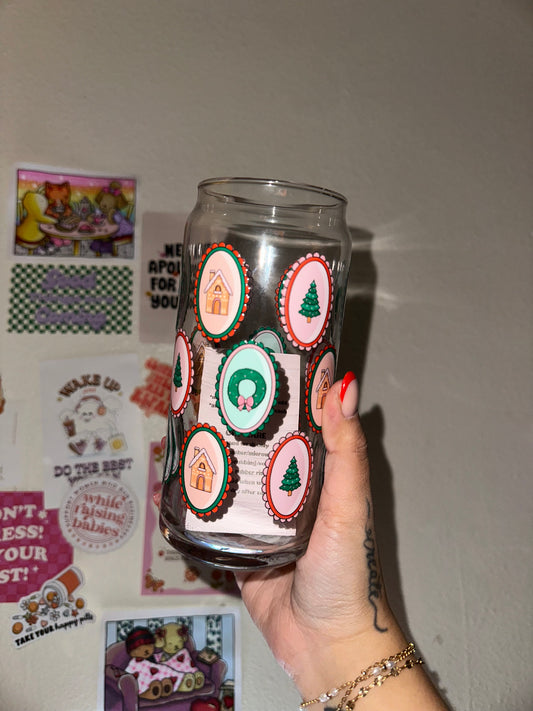 Christmas Frames 20oz Glass Cup