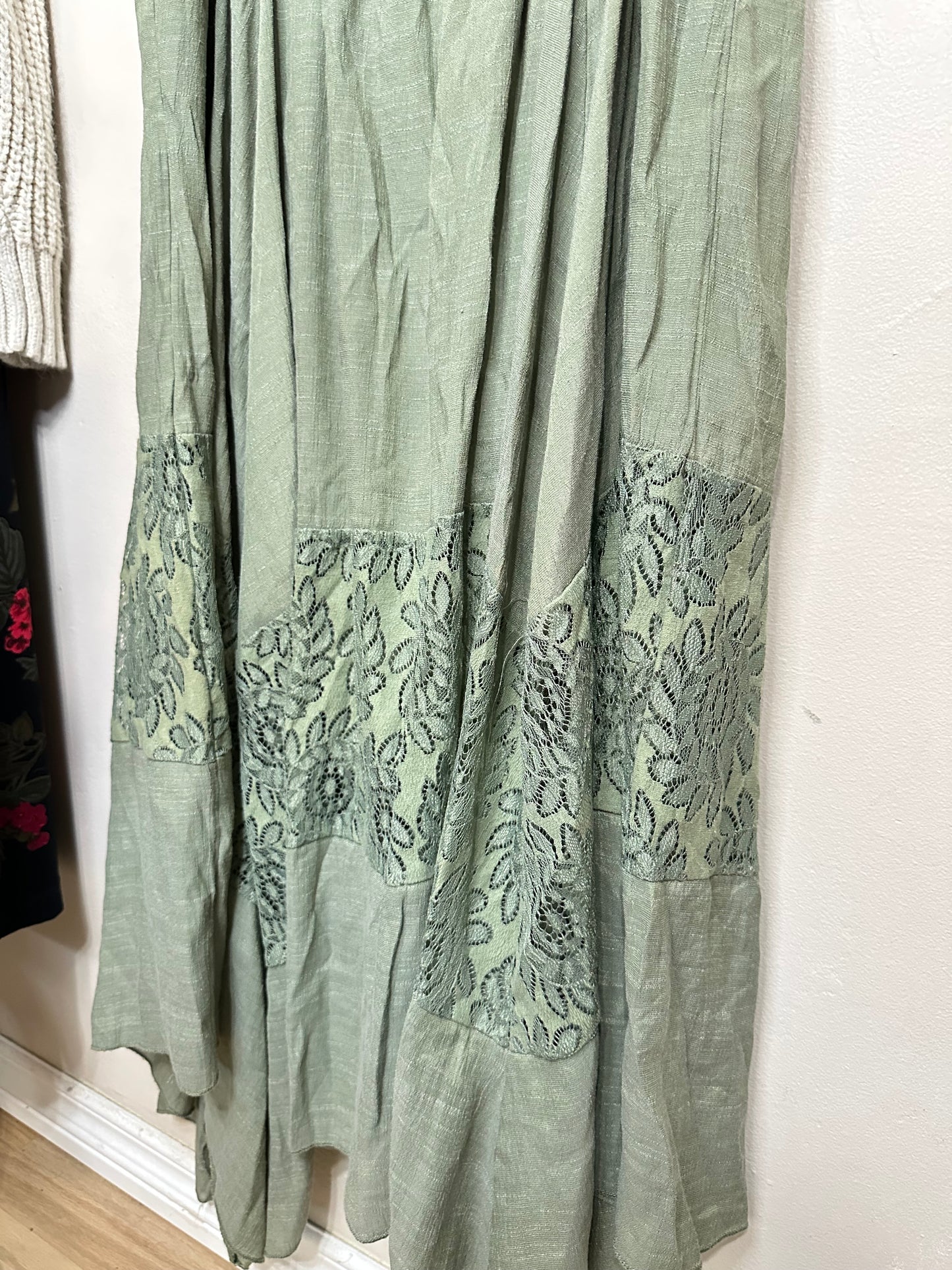 3x Sage w/ Lace Detail Dress