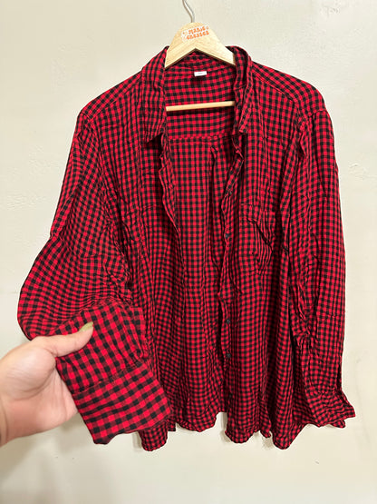 XXL Red/Black Gingham Button Shirt