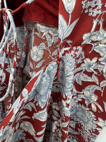 3XL Burgundy Floral Dress