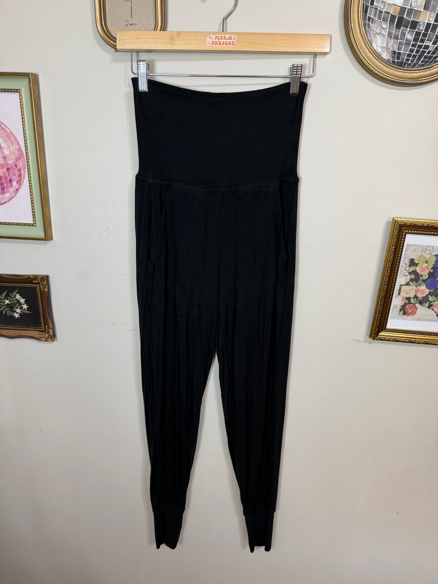 XS Black Real Soft Fold Over Joggers