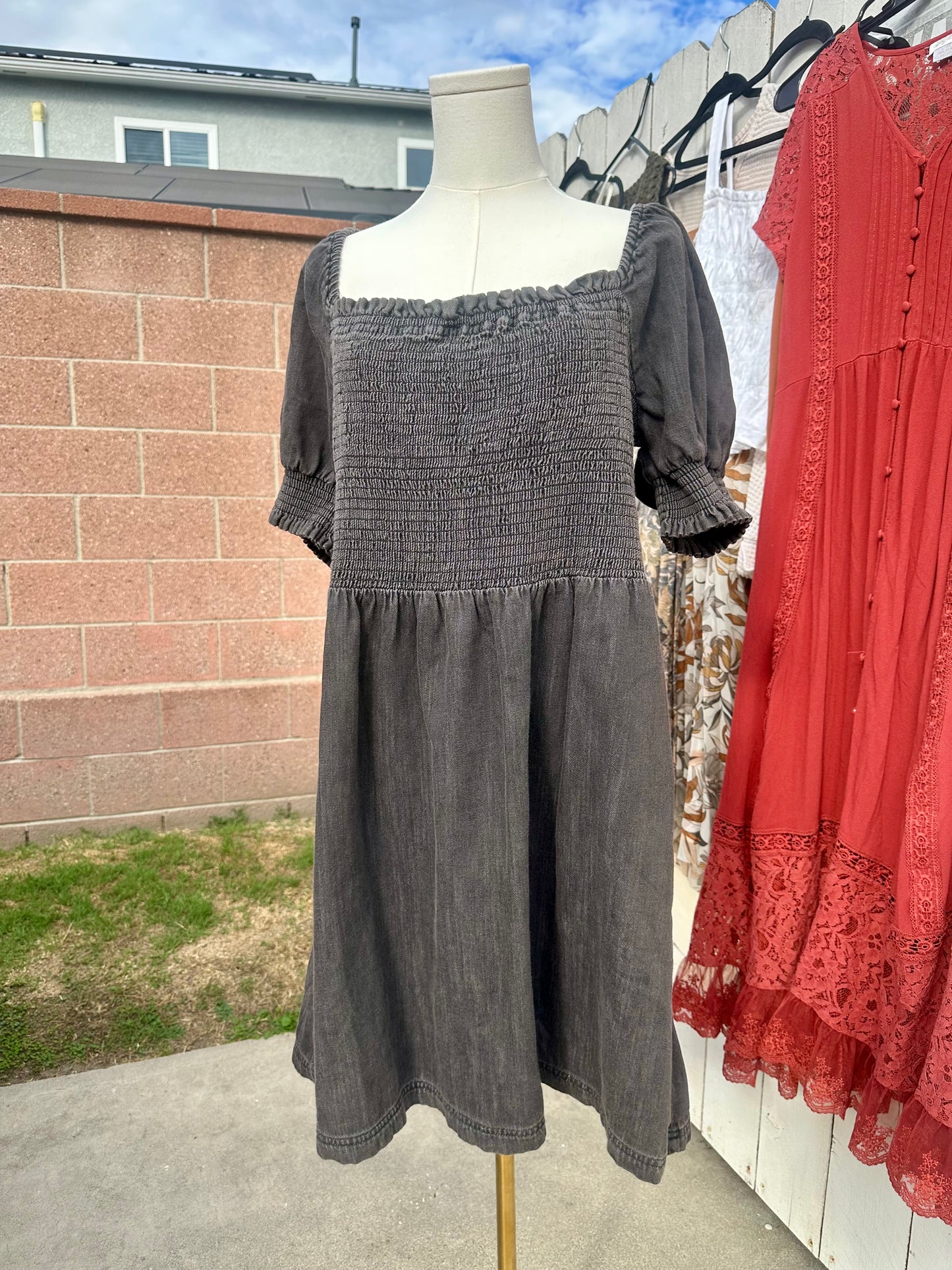 XL/1X Off Black Denim Dress