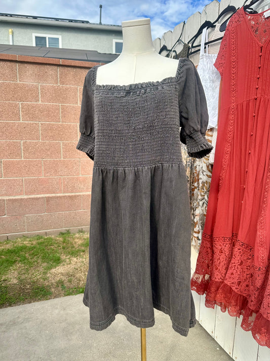 XL/1X Off Black Denim Dress